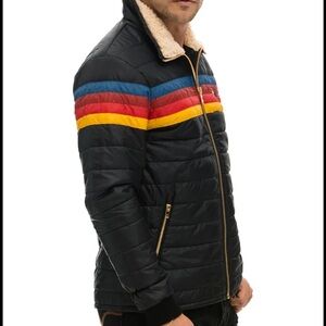 AVIATOR NATION 4 STRIPE RAINBOW SLEEVE JACKET SZ S